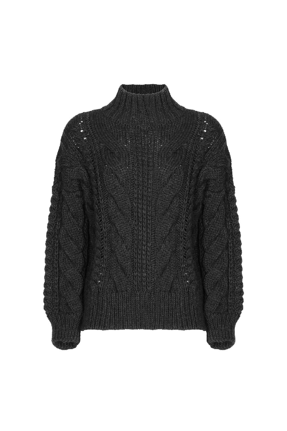 Soallure MAGLIA CON COLLO ALTO E LAVORAZIONE A TRECCIA Offerta