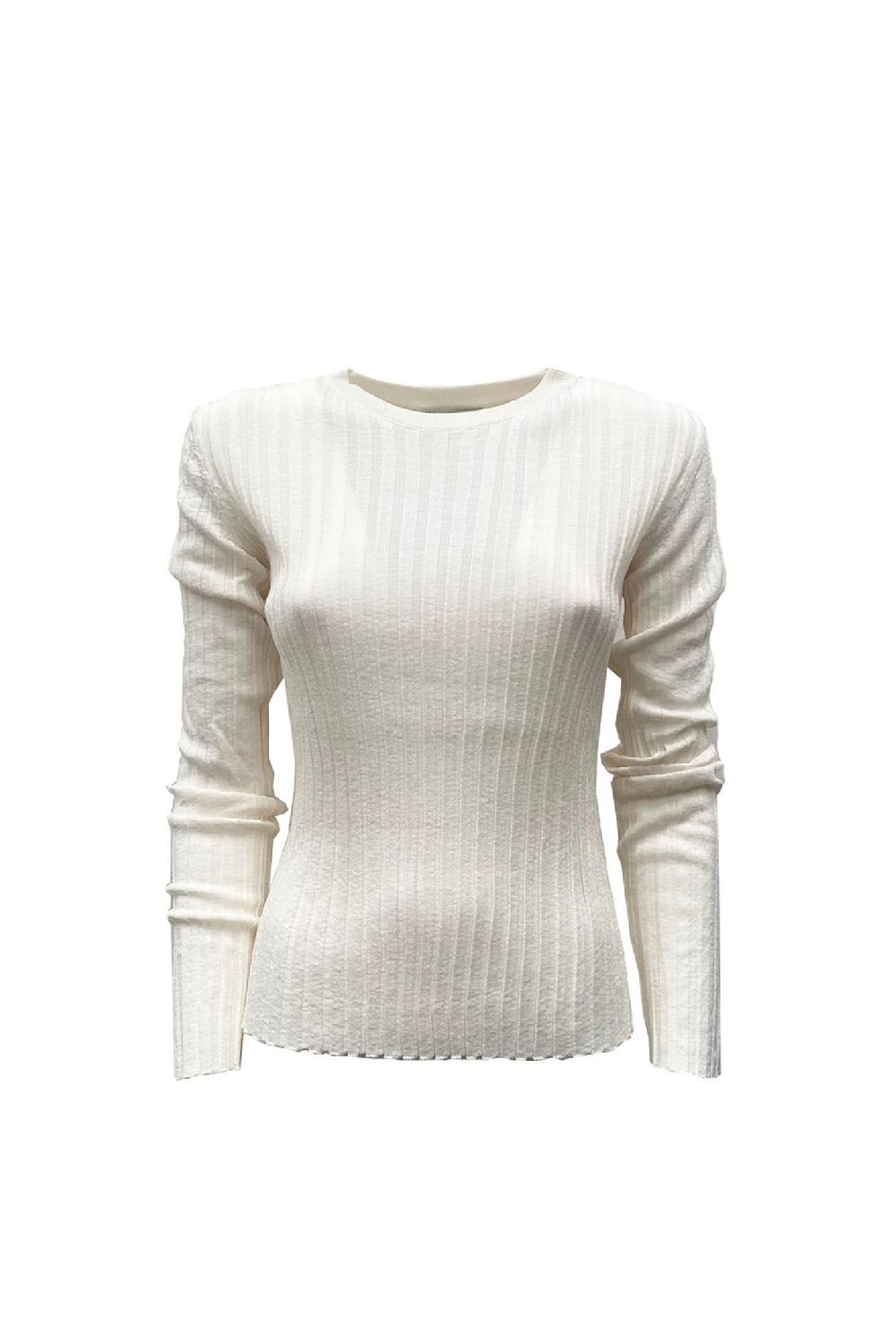 Soallure MAGLIA GIROCOLLO A COSTINE IN LANA Online