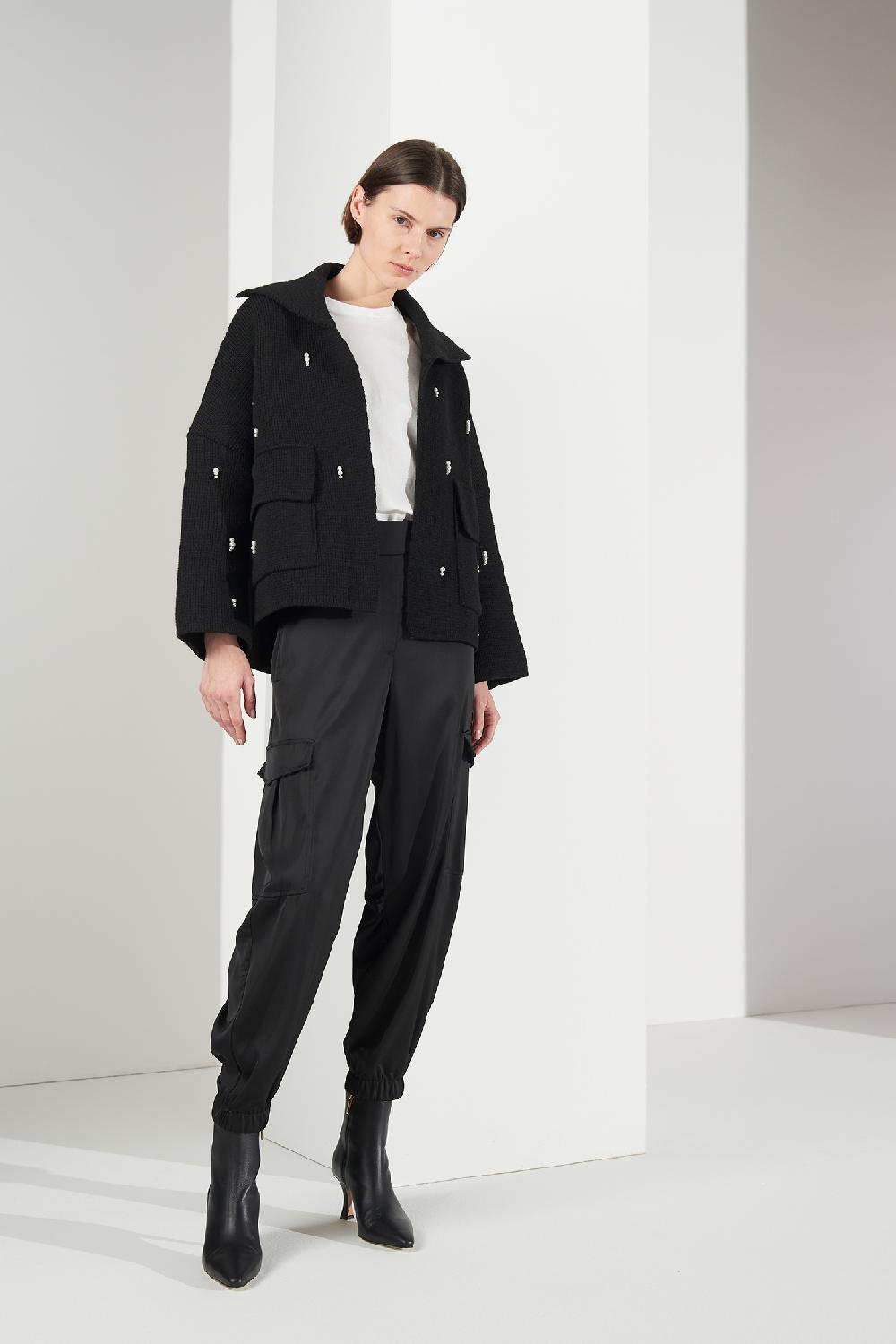 Soallure PANTALONE CARGO IN RASO Nuova