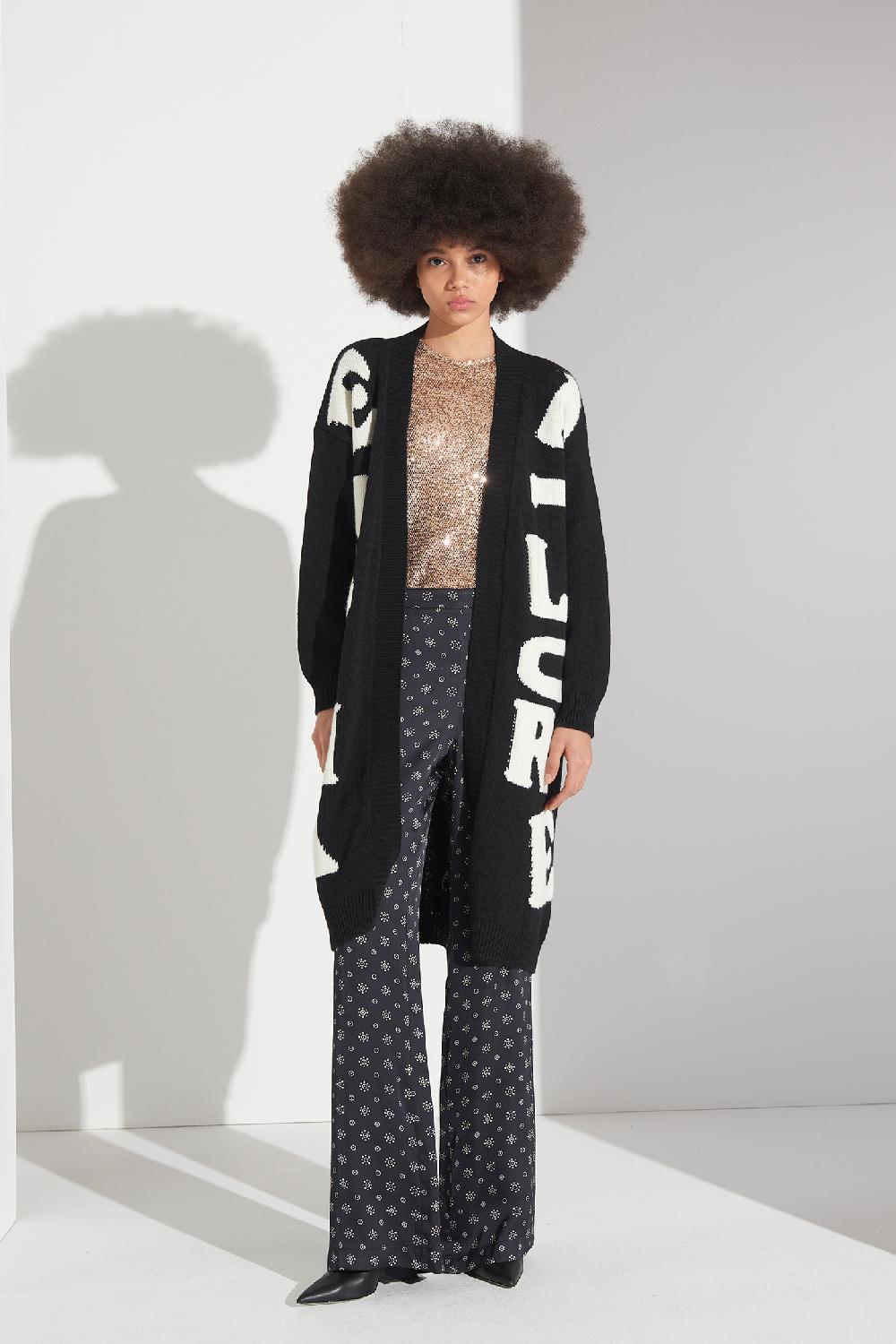 Soallure PANTALONE PALAZZO IN RASO A FANTASIA 2025