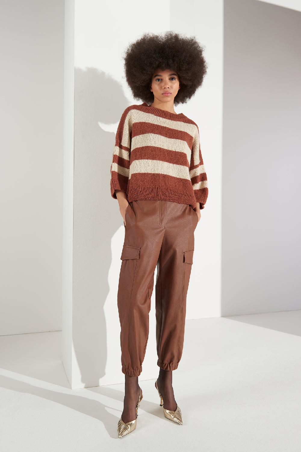 Soallure PANTALONI CARGO IN ECO-PELLE Economico