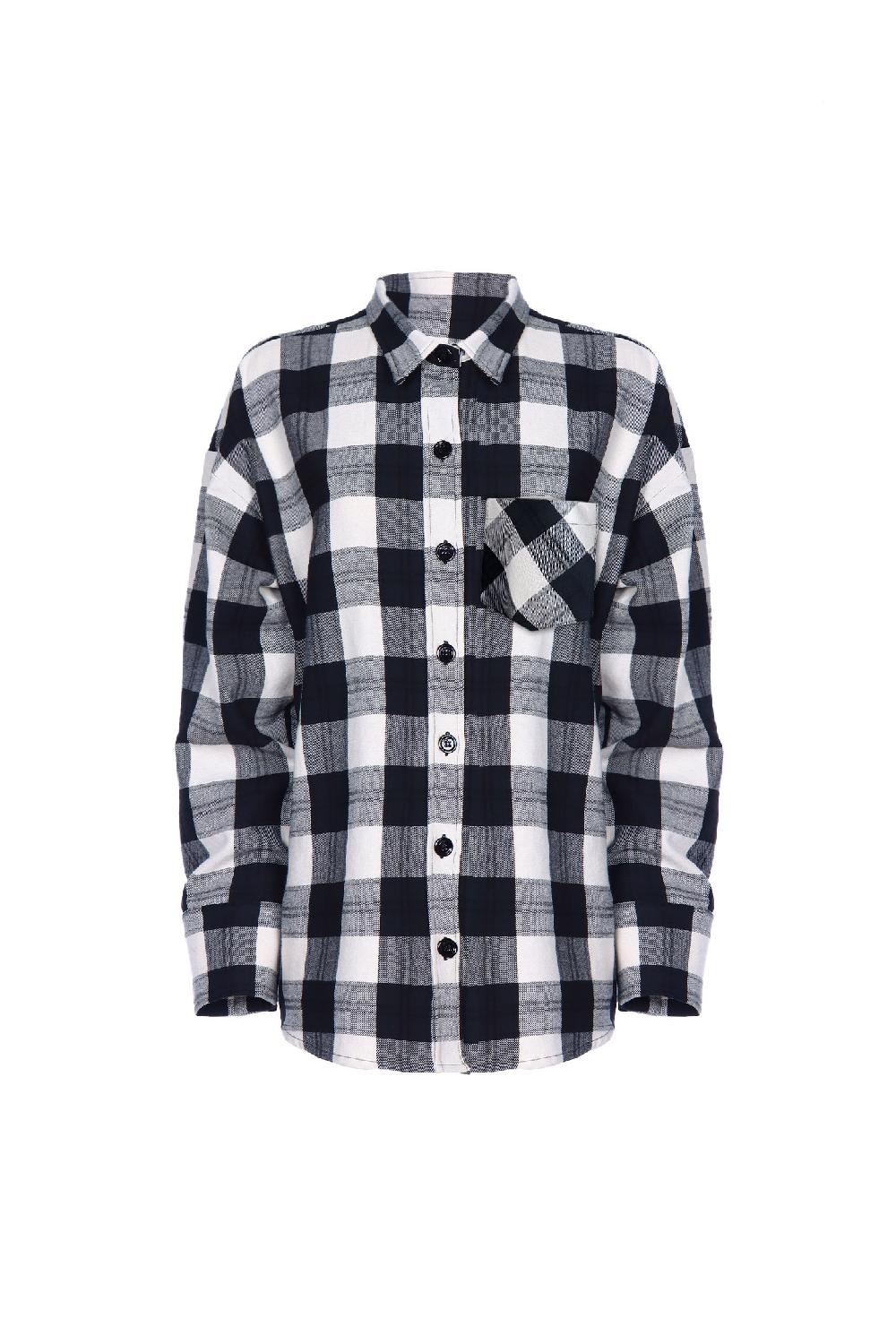 Soallure CAMICIA OVER CHECK FLANELLA Nuova
