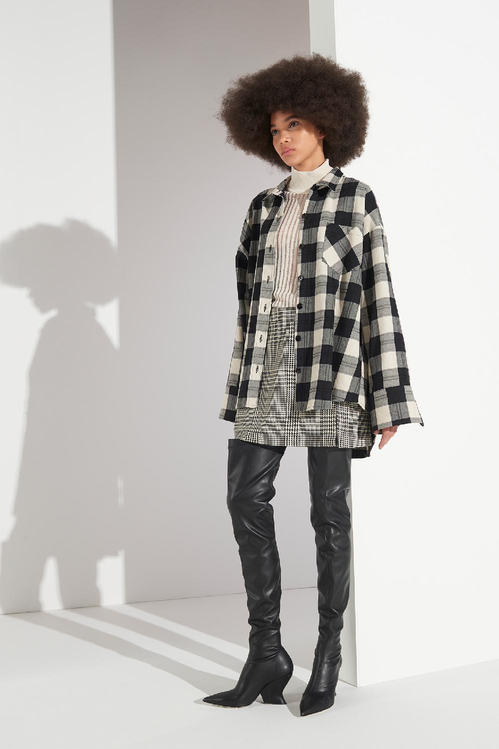 Soallure CAMICIA OVER CHECK FLANELLA Nuova