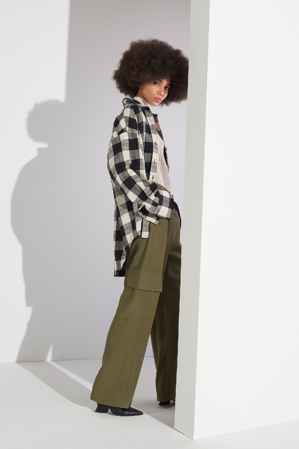 Soallure CAMICIA OVER CHECK FLANELLA Nuova