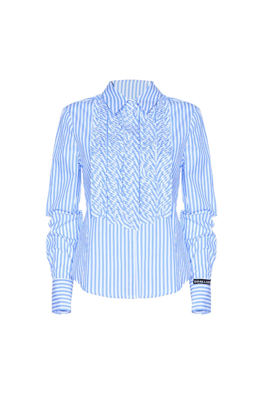Soallure CAMICIA SLIM CON RIGHE E ROUCHES Italy