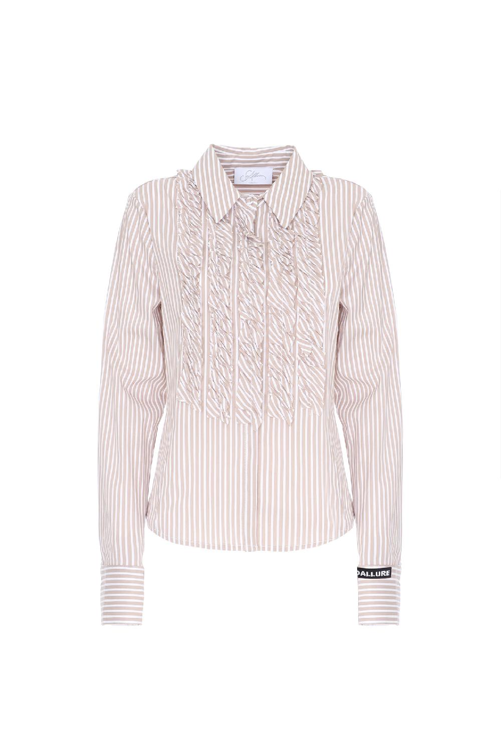 Soallure CAMICIA SLIM CON RIGHE E ROUCHES Italy