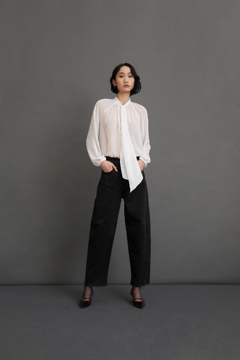 Soallure BLUSA CON COLLO A SCIARPA E MANICHE LUNGHE Qualità