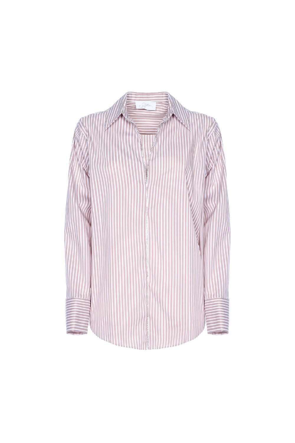 Soallure CAMICIA A RIGHE E STRASS Pezzi Unici