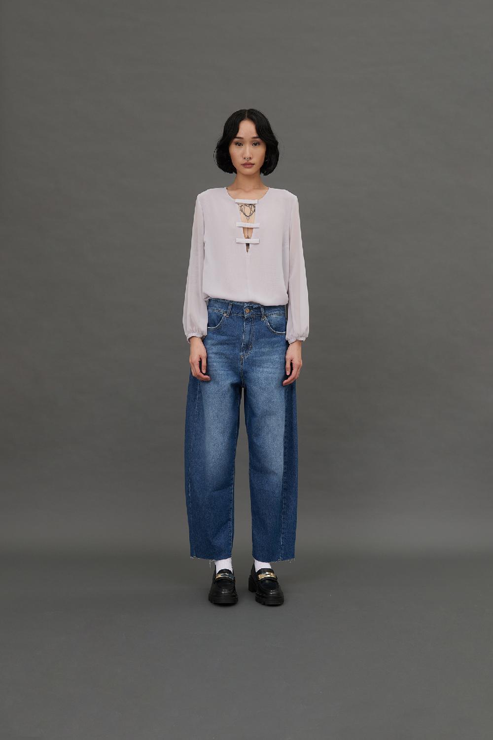 Soallure BLUSA CON SCOLLO A V PROFONDO E FIOCCHETTI Negozi Online