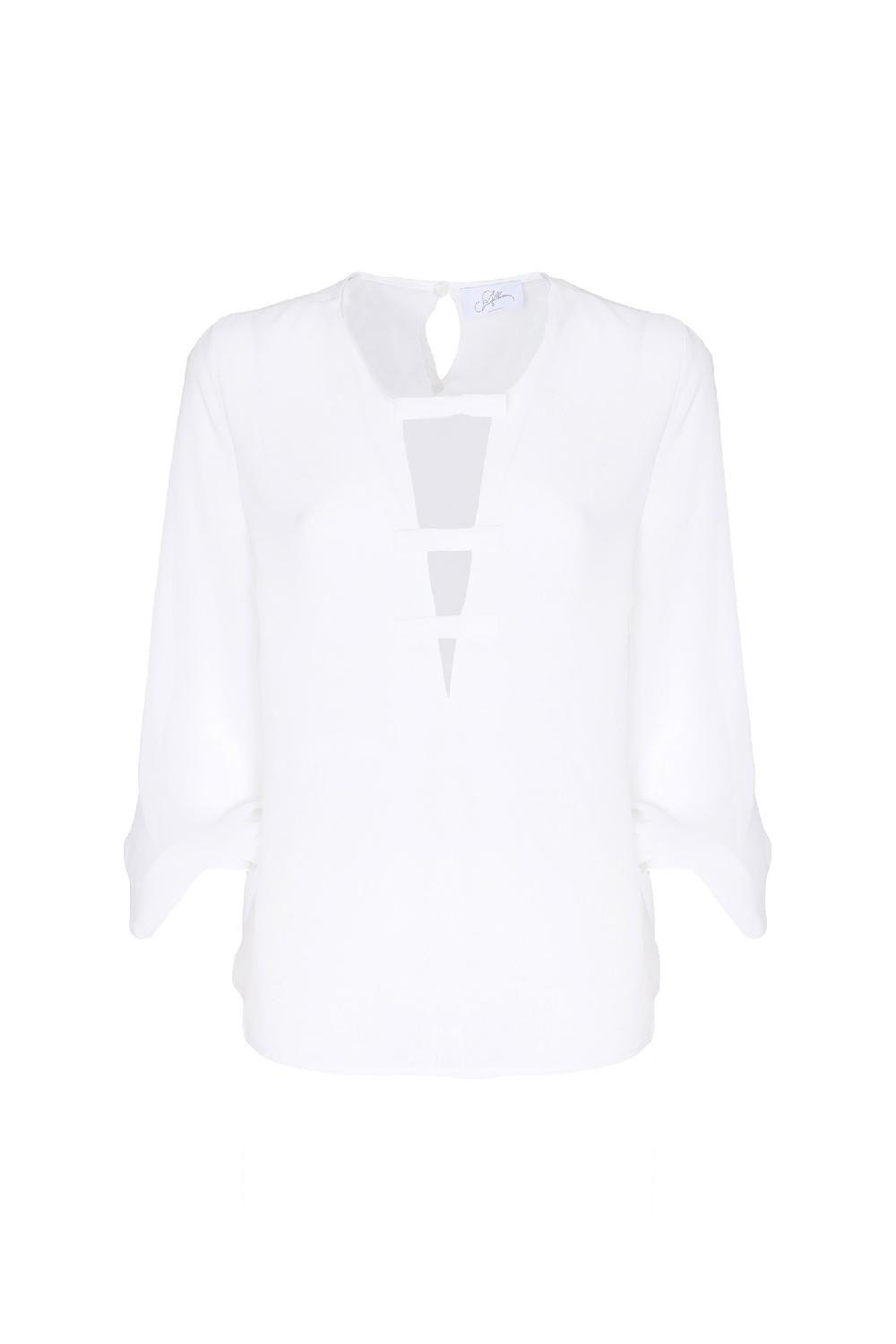 Soallure BLUSA CON SCOLLO A V PROFONDO E FIOCCHETTI Negozi Online
