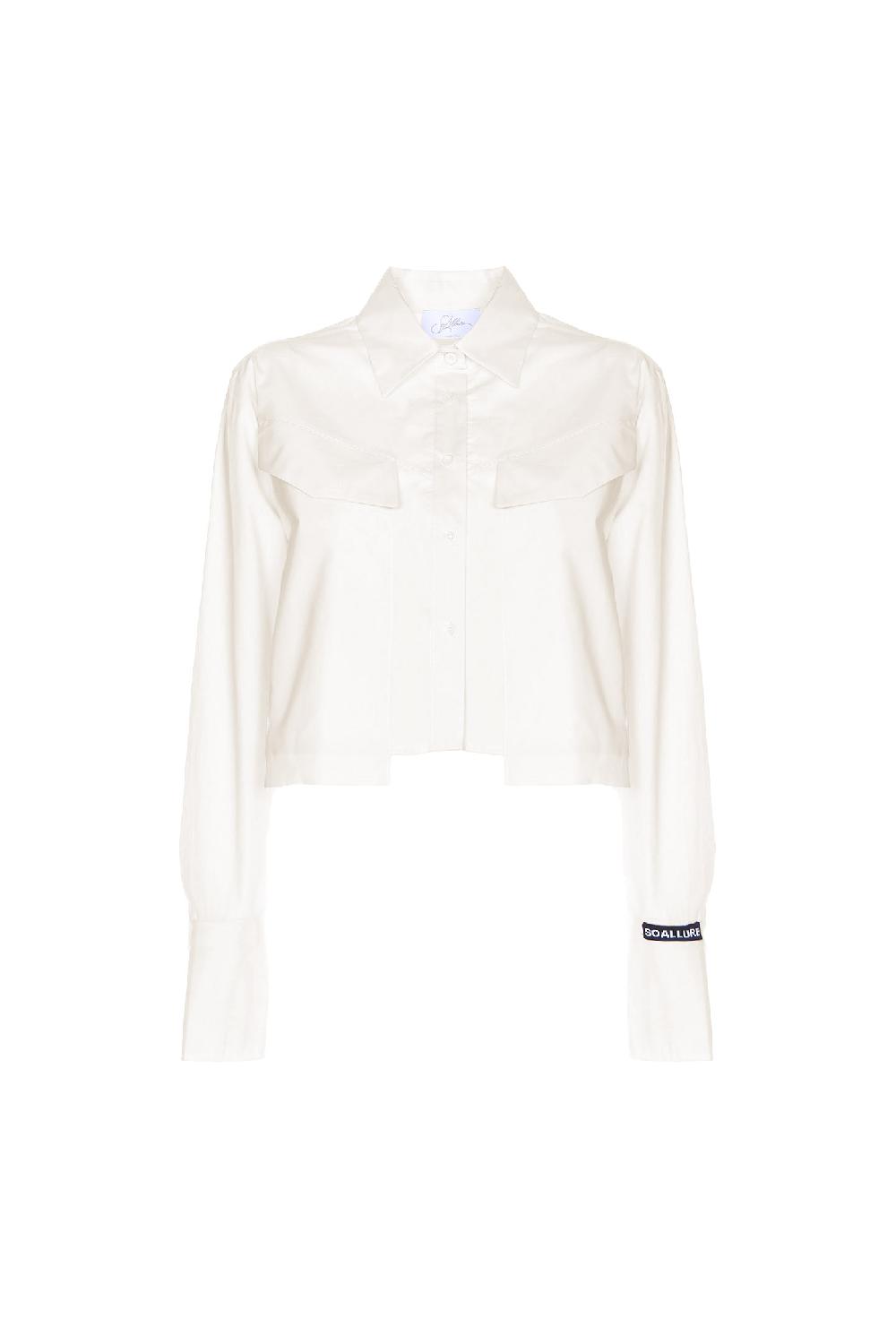 Soallure CAMICIA CROPPED IN COTONE CON TASCHE Acquista Ora