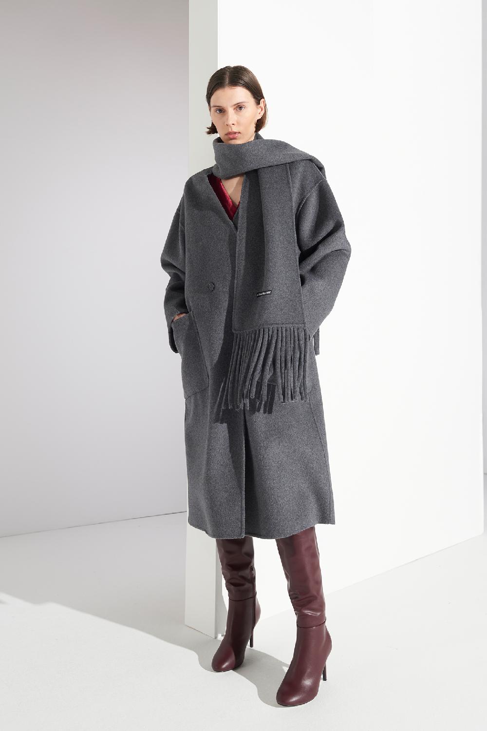 Soallure CAPPOTTO IN LANA CON SCIARPA Sottocosto