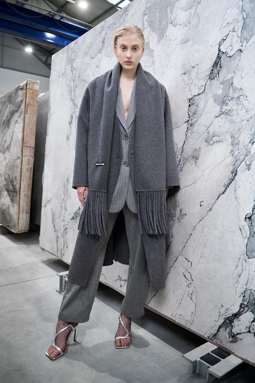 Soallure CAPPOTTO IN LANA CON SCIARPA Sottocosto