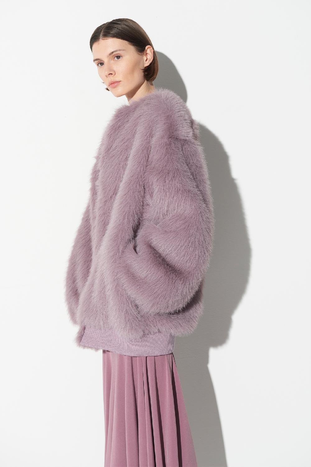 Soallure GIACCA BOMBER IN PELLICCIA SINTETICA Offerte speciali