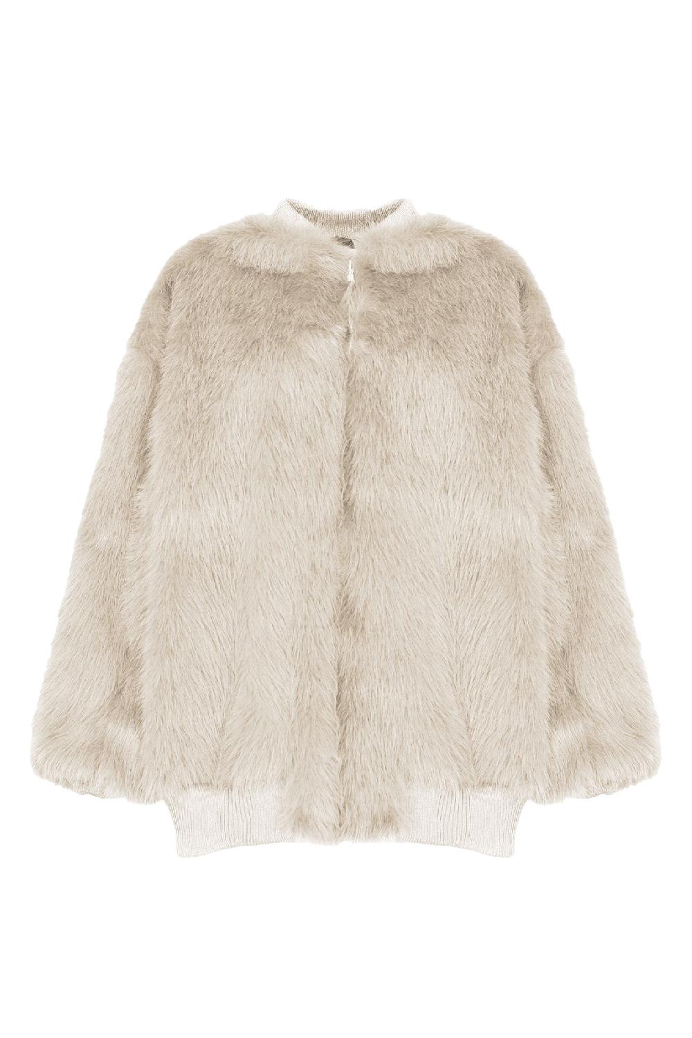 Soallure GIACCA BOMBER IN PELLICCIA SINTETICA Offerte speciali