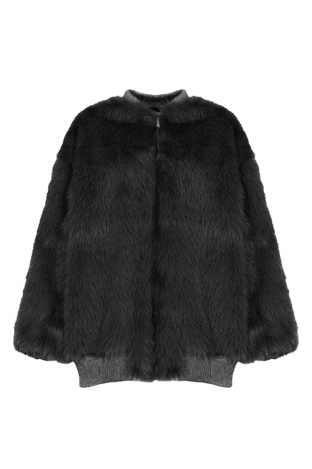 Soallure GIACCA BOMBER IN PELLICCIA SINTETICA Offerte speciali