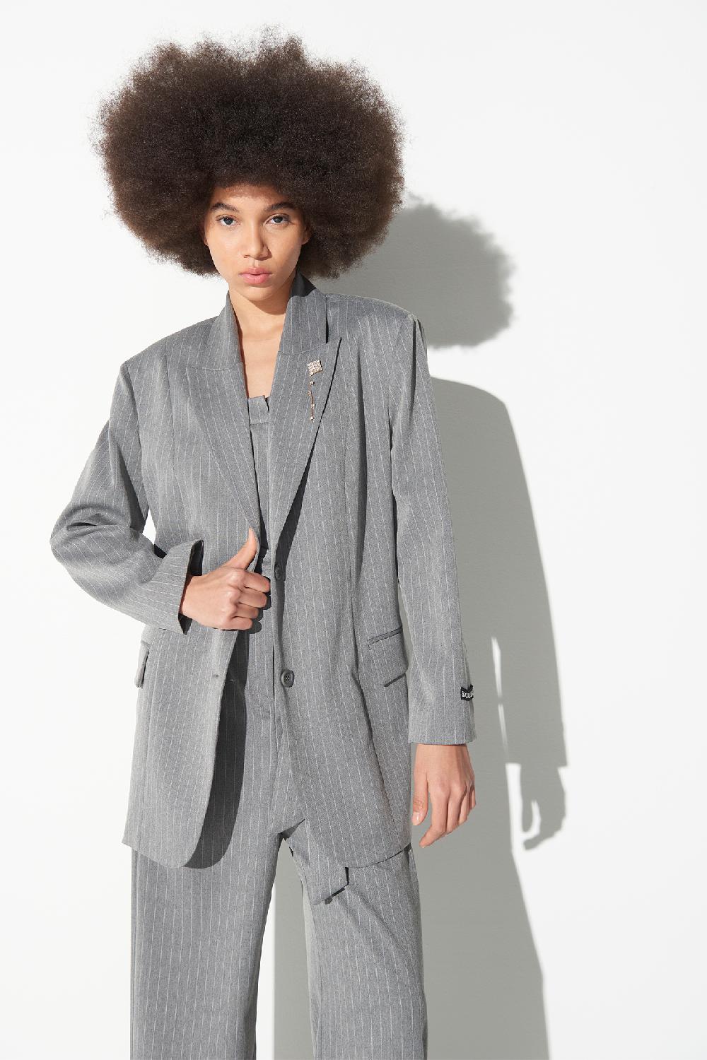 Soallure GIACCA OVERSIZE GESSATA In Saldo