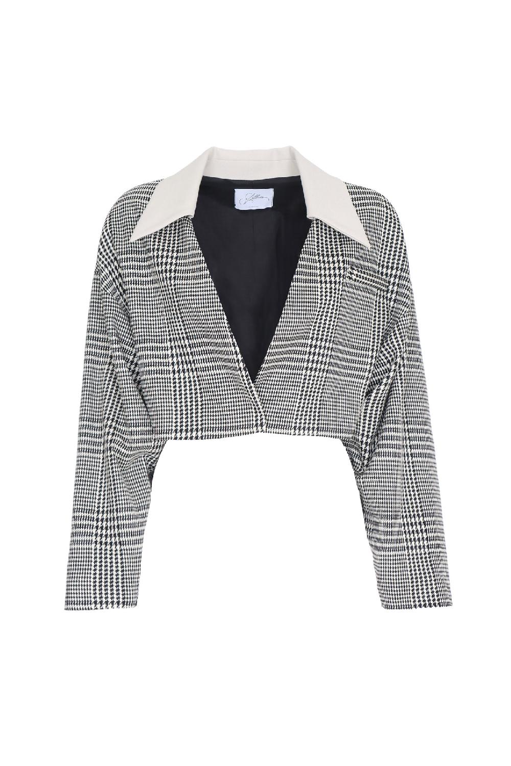 Soallure BLAZER CROPPED PRINCIPE DI GALLES CON COLLETTO 2025