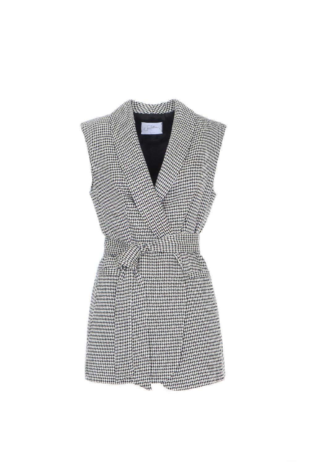 Soallure GILET PRINCIPE DI GALLES CON CINTURA Only for today