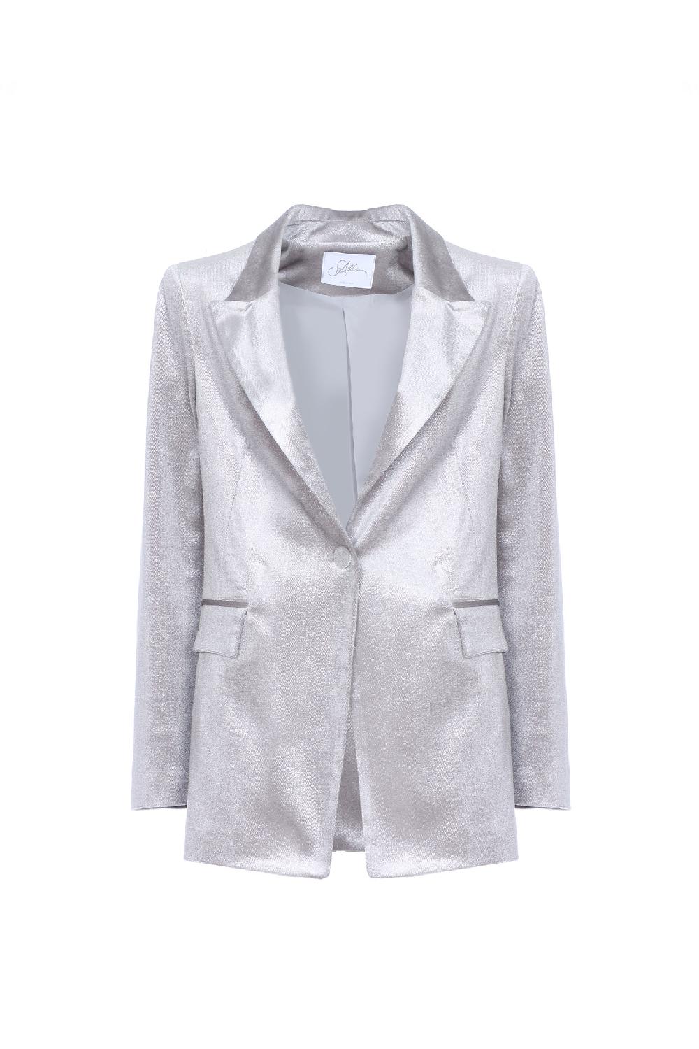 Soallure GIACCA A MONOPETTO SLIM IN VELLUTO SPARKLE Spedizione Gratuita
