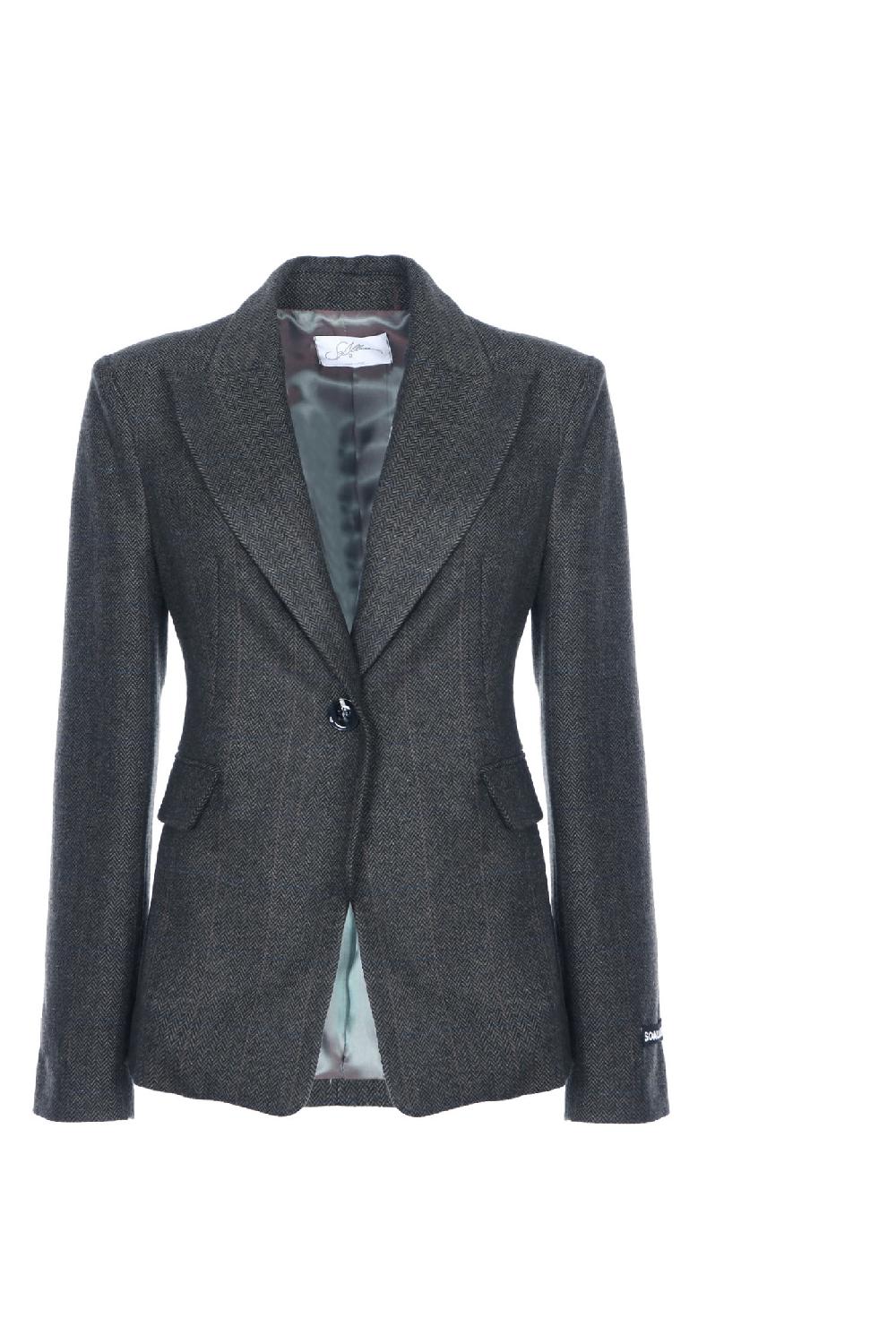 Soallure GIACCA SLIM IN PANNO SPINA DI PESCE Promozione Limitata