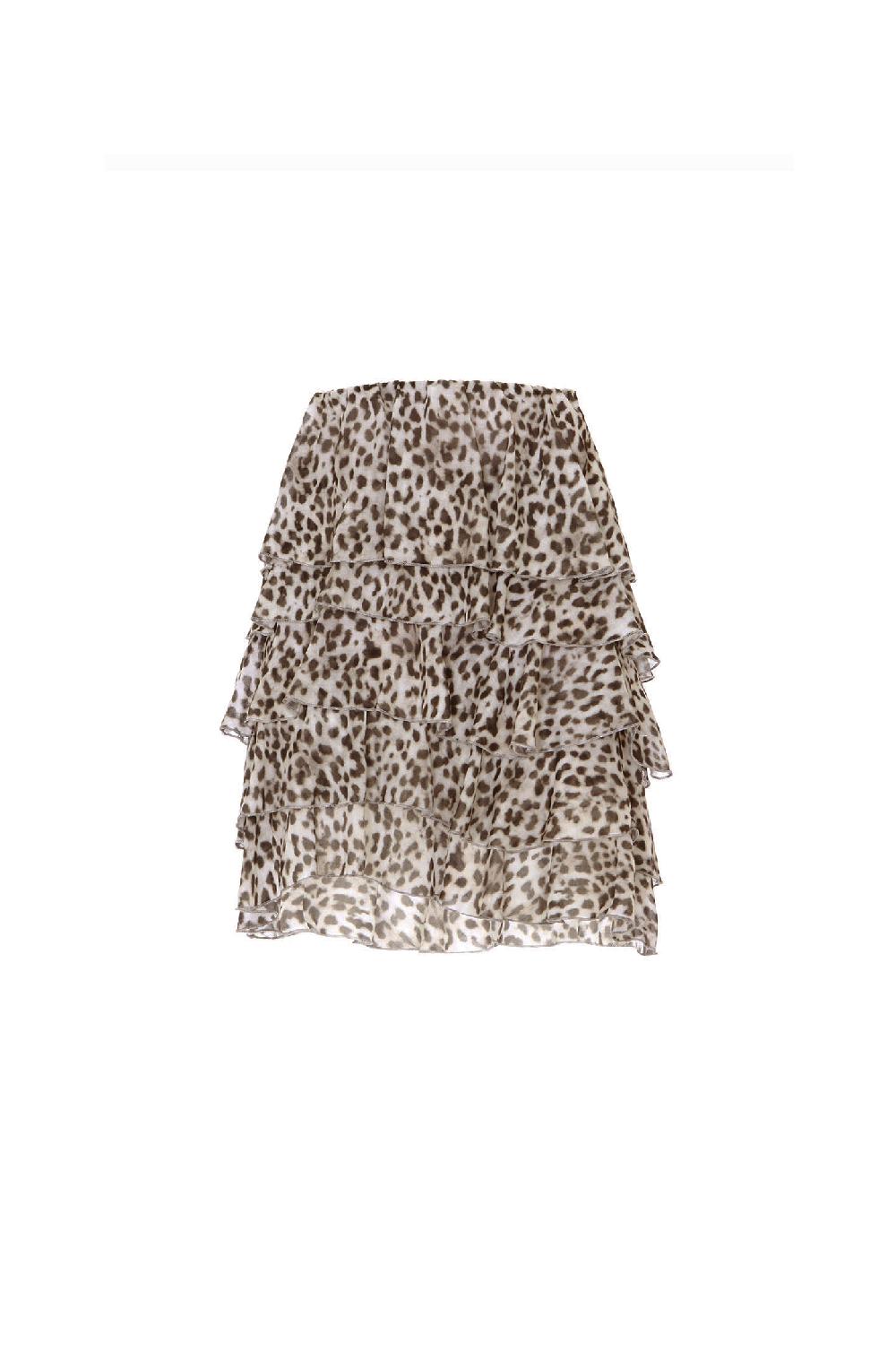 Soallure GONNA CORTA A BALZE CON FANTASIA LEOPARDATA Convenienza