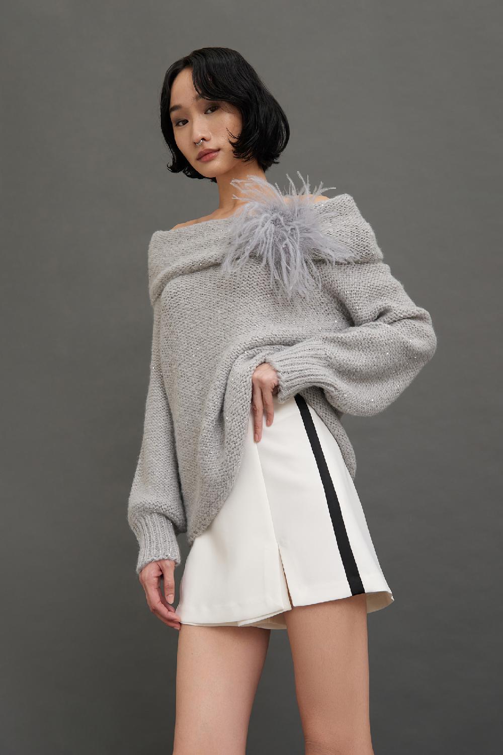 Soallure GONNA PANTALONE CON SPACCHETTI E DETTAGLI IN SATIN Online