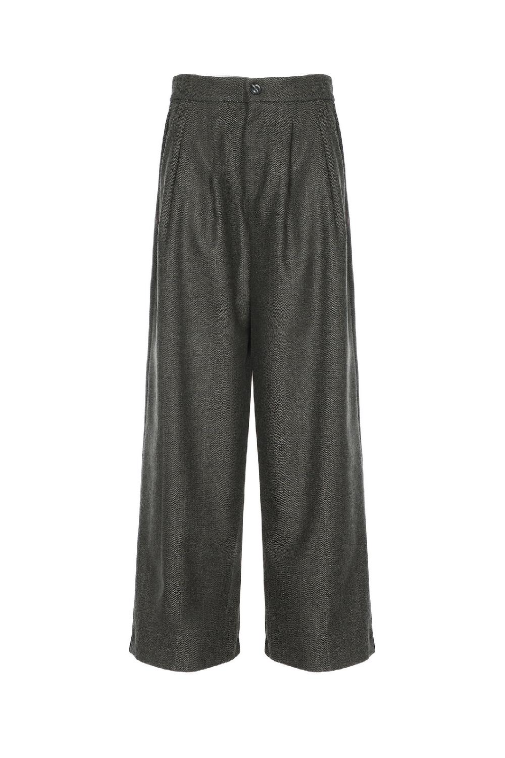 Soallure PANTALONE PALAZZO CON PENCES IN PANNO SPINATO Outlet