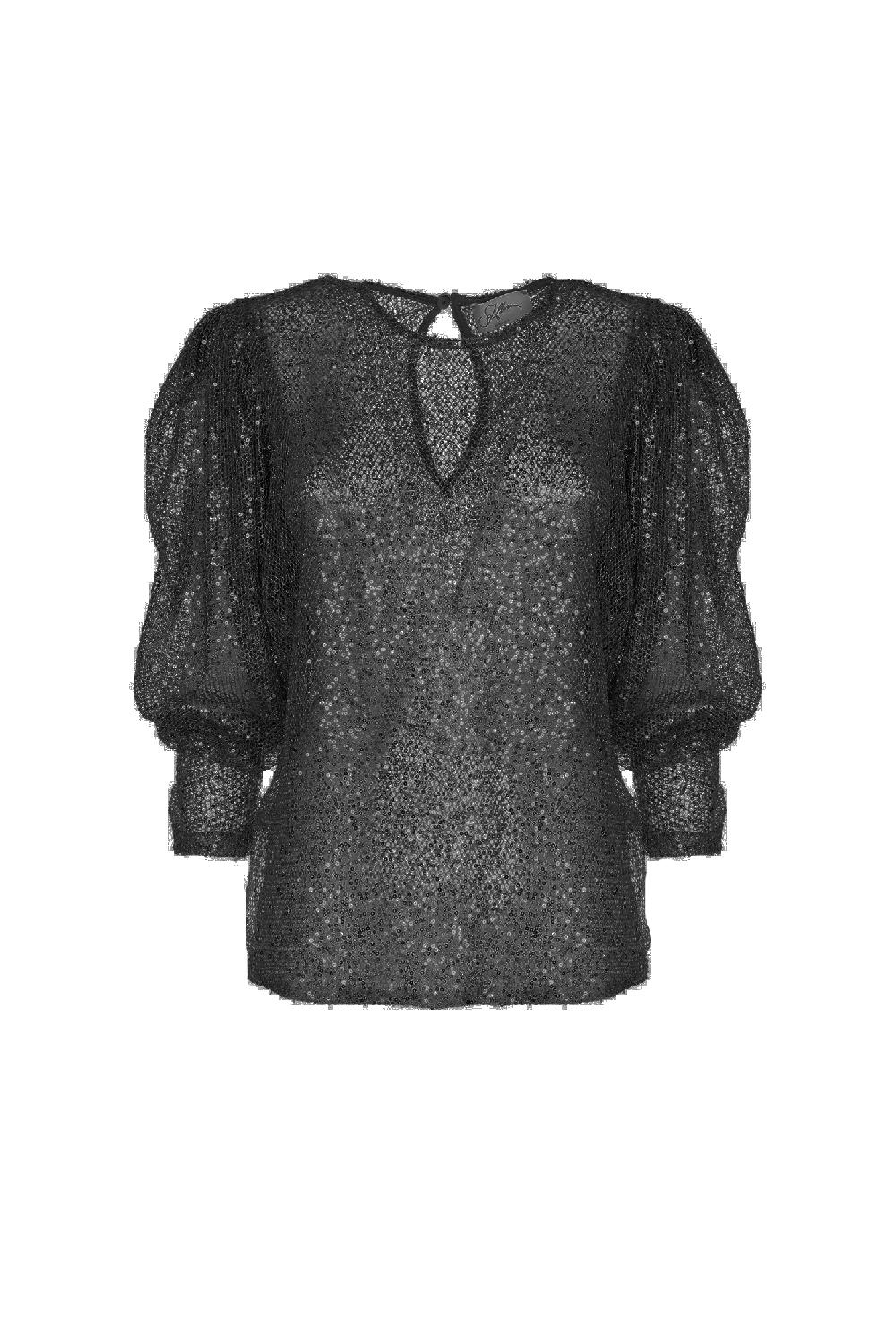 Soallure MAGLIA MANICHE A SBUFFO PAILLETTES Vendita Economica