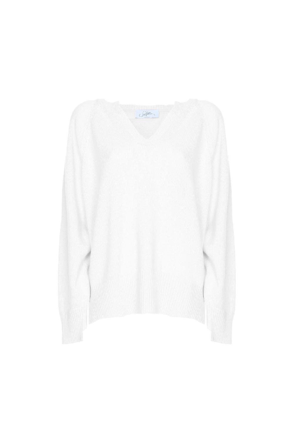 Soallure MAGLIA BOXY COLLO A V IN MISTO CASHMERE Saldi Di Fabbrica