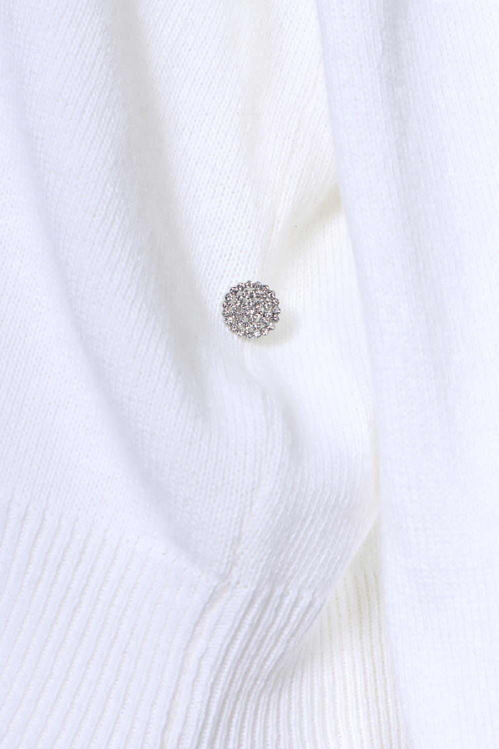 Soallure CARDIGAN BOTTONE GIOIELLO MISTO CACHEMIRE Nuovo