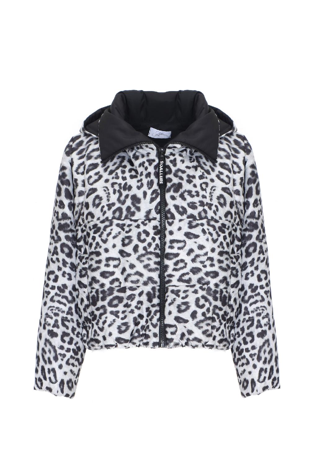 Soallure PIUMINO CON CAPPUCCIO FANTASIA LEOPARDATA Spedizione Gratuita