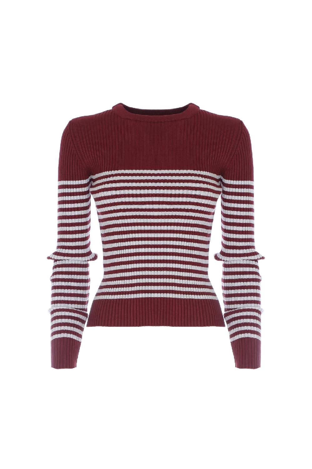 Soallure MAGLIA SLIM A COSTE E RIGHE Sottocosto