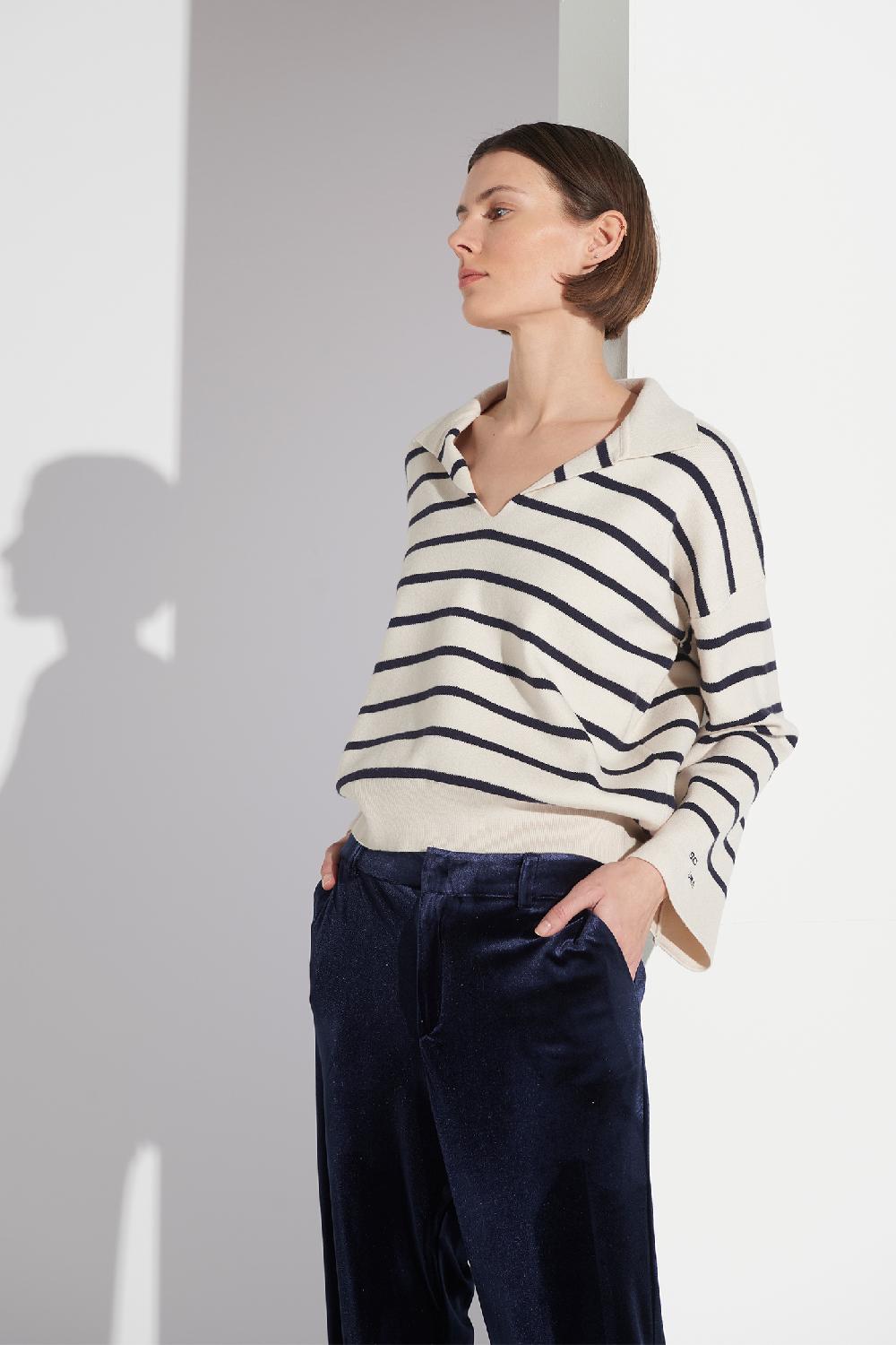 Soallure MAGLIA POLO OVER A RIGHE Convenienza