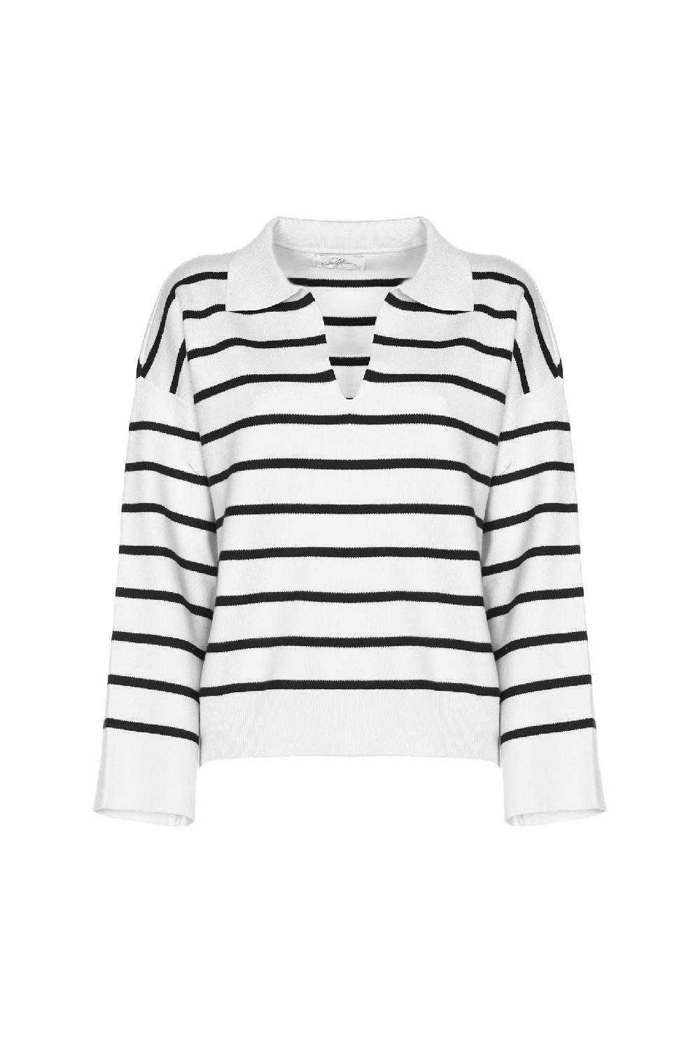 Soallure MAGLIA POLO OVER A RIGHE Convenienza