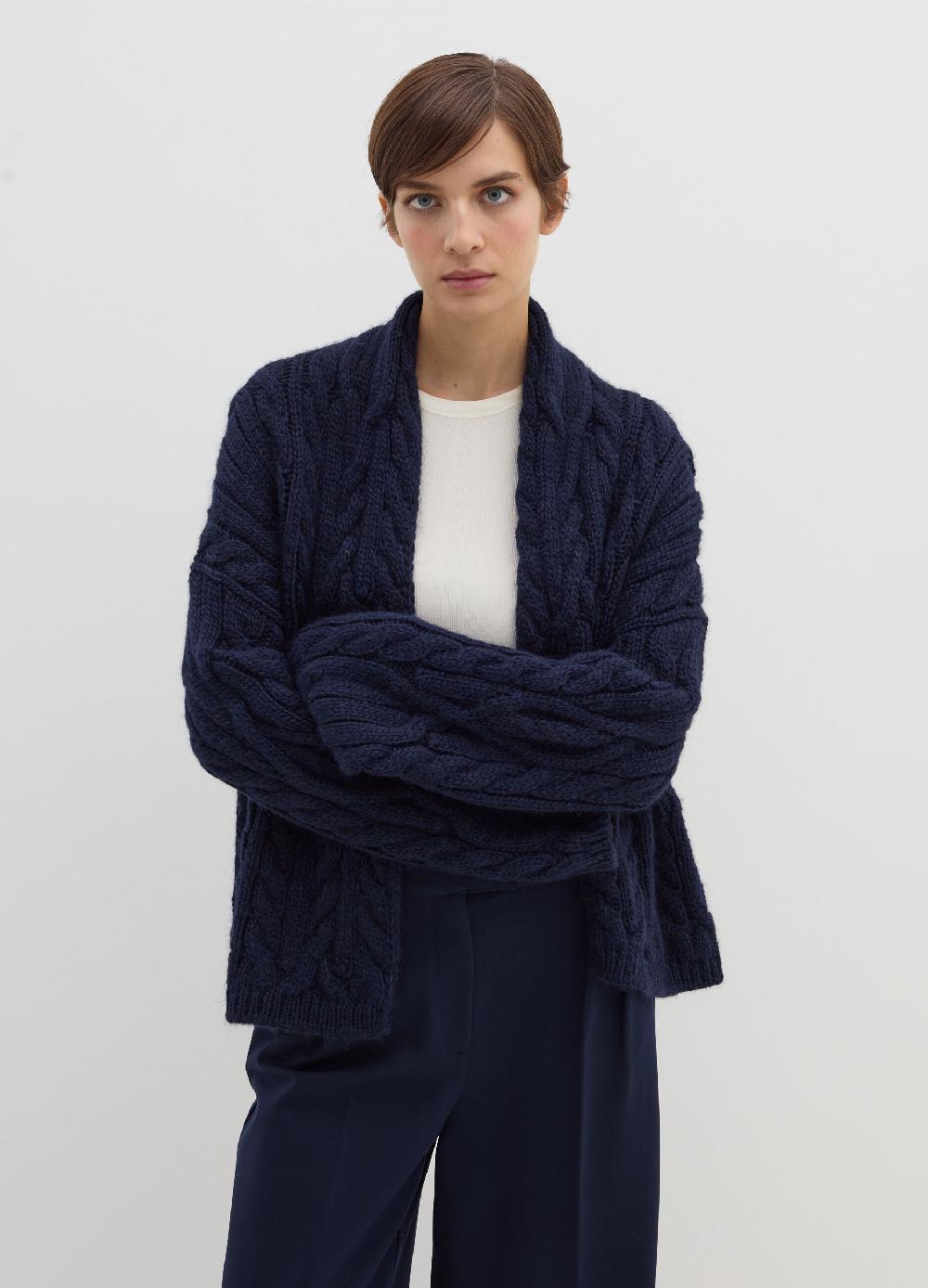 Stefanel Cardigan aperto in stoppino a trecce Saldi