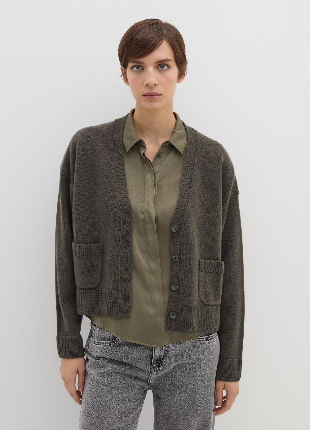 Stefanel Cardigan in lana e cashmere con scollo a V Vendite Flash