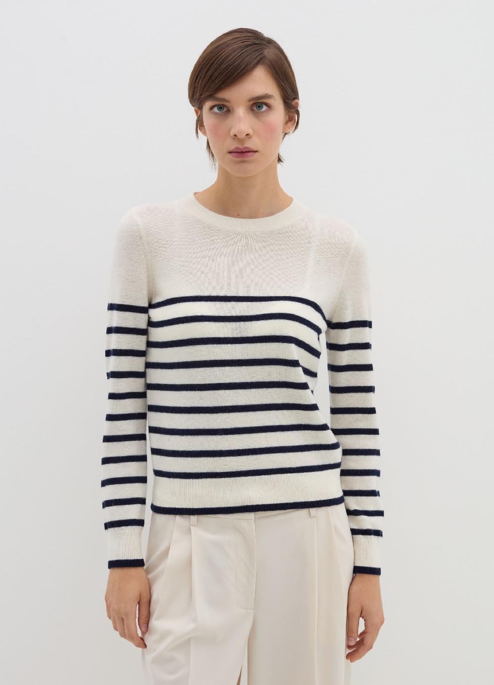 Stefanel Pullover a righe in lana cardata In Saldo