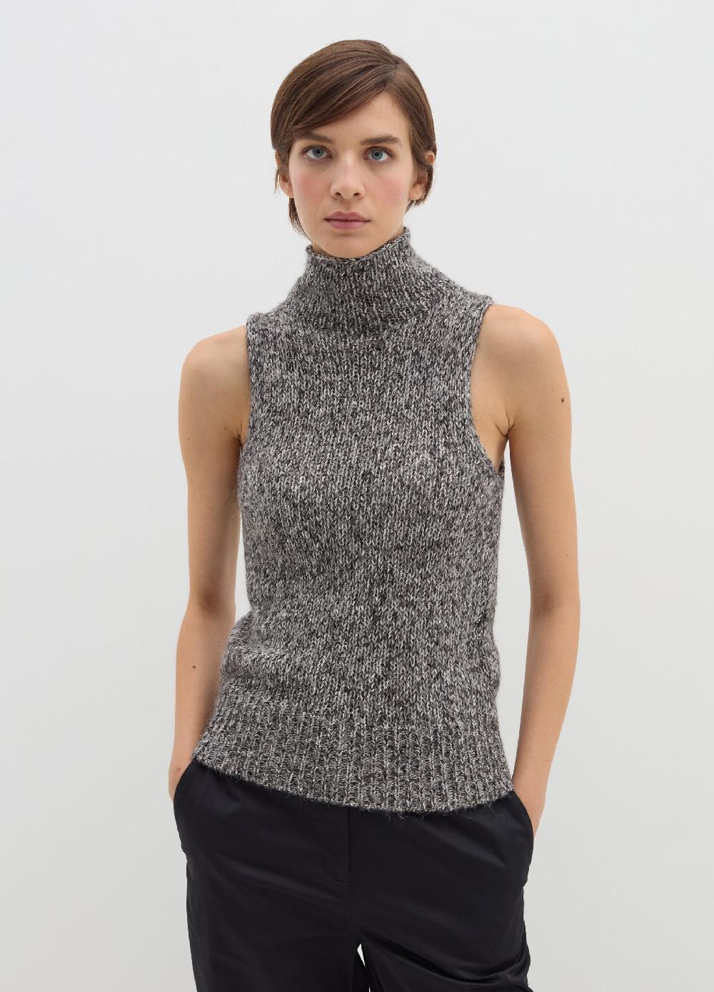 Stefanel Tank top a collo alto effetto mouline Soddisfazione Garantita