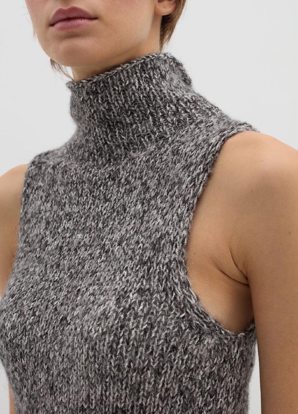 Stefanel Tank top a collo alto effetto mouline Soddisfazione Garantita