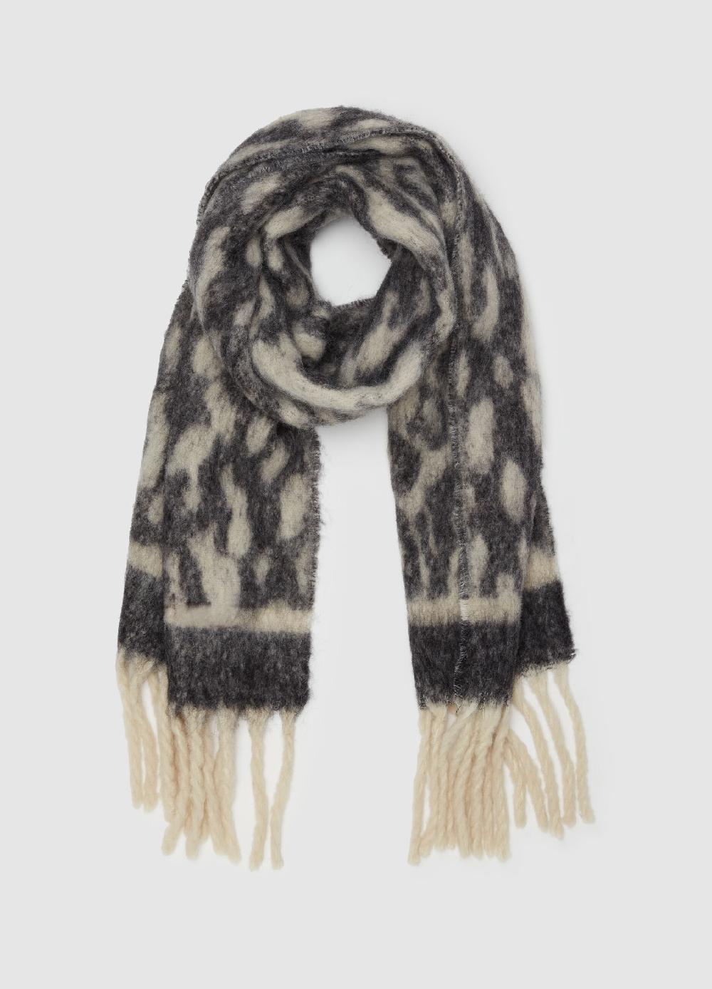 Stefanel Sciarpa jacquard animalier con frange Moda