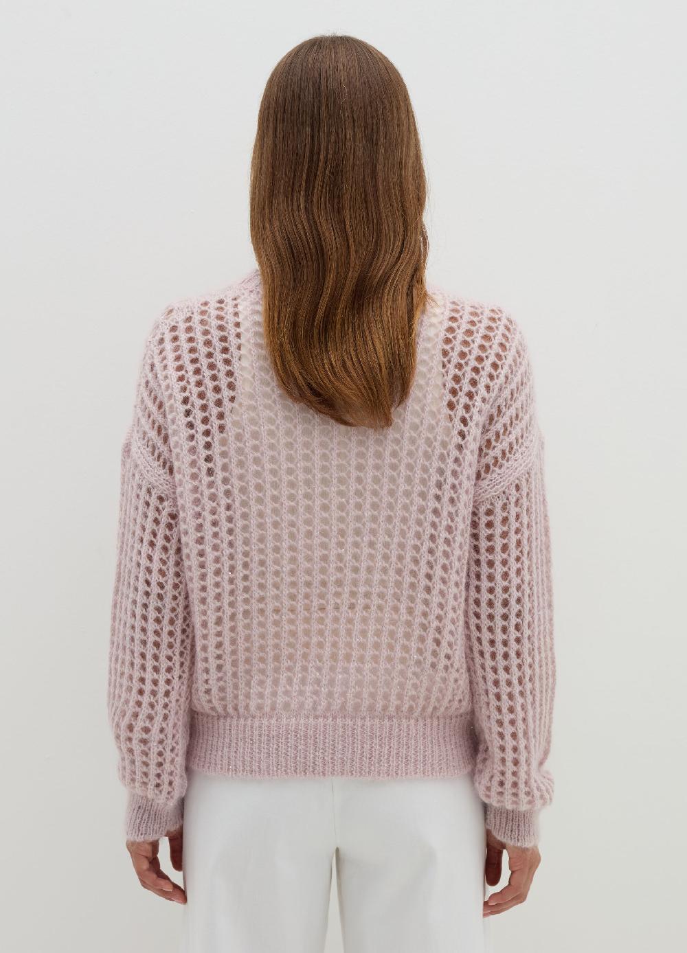 Stefanel Pullover traforato in mohair con micro paillettes Qualità