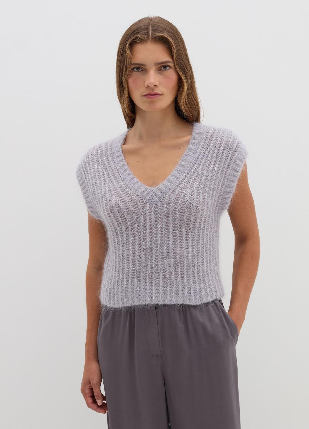 Stefanel Pullover smanicato con micro paillettes Promozione