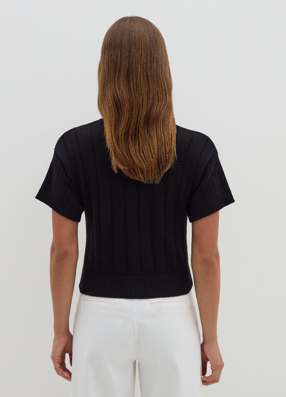 Stefanel Maglia a maniche corte in lana cotone e cashmere Shopping Online