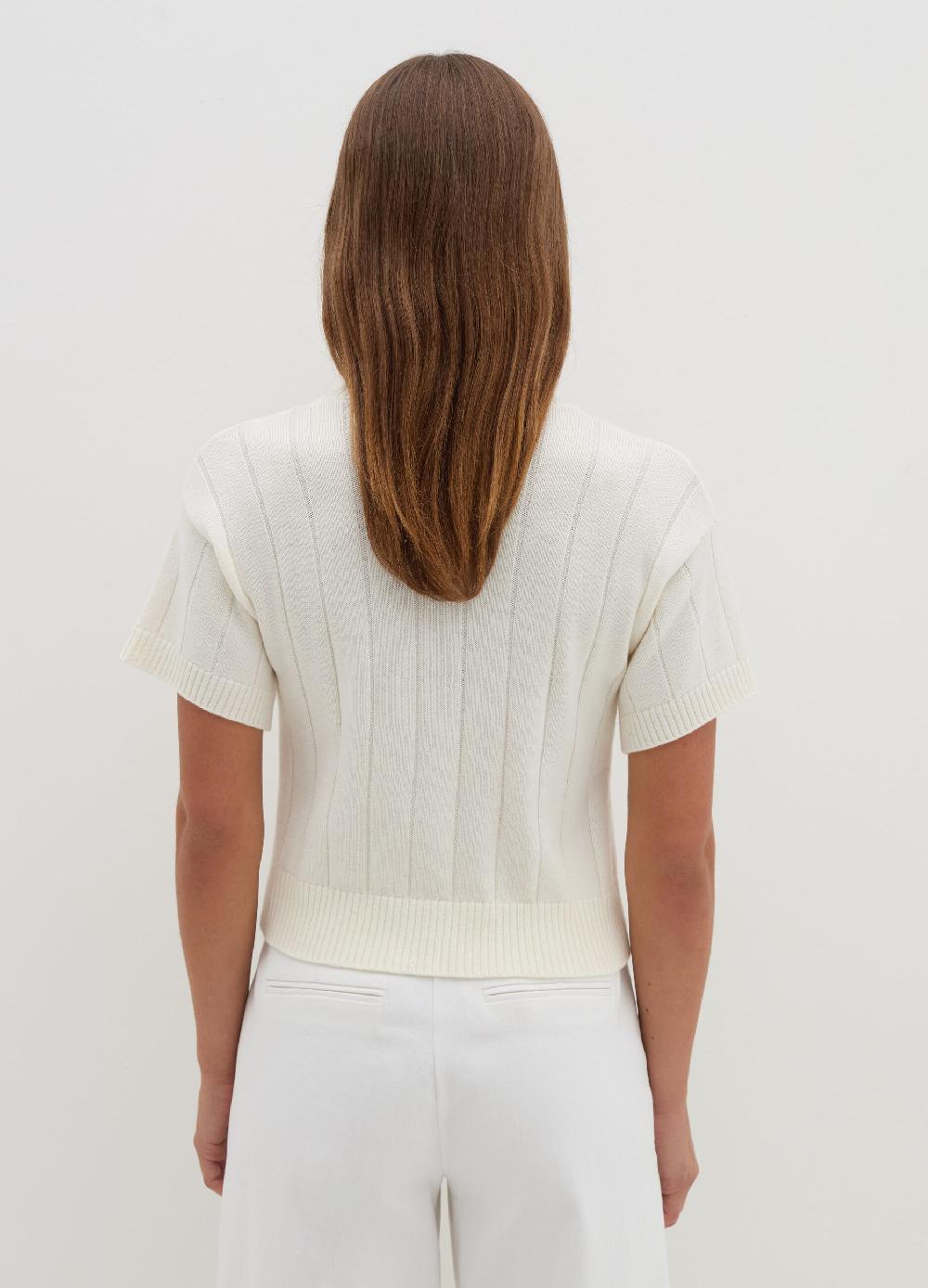 Stefanel Maglia a maniche corte in lana cotone e cashmere Affare Del Giorno