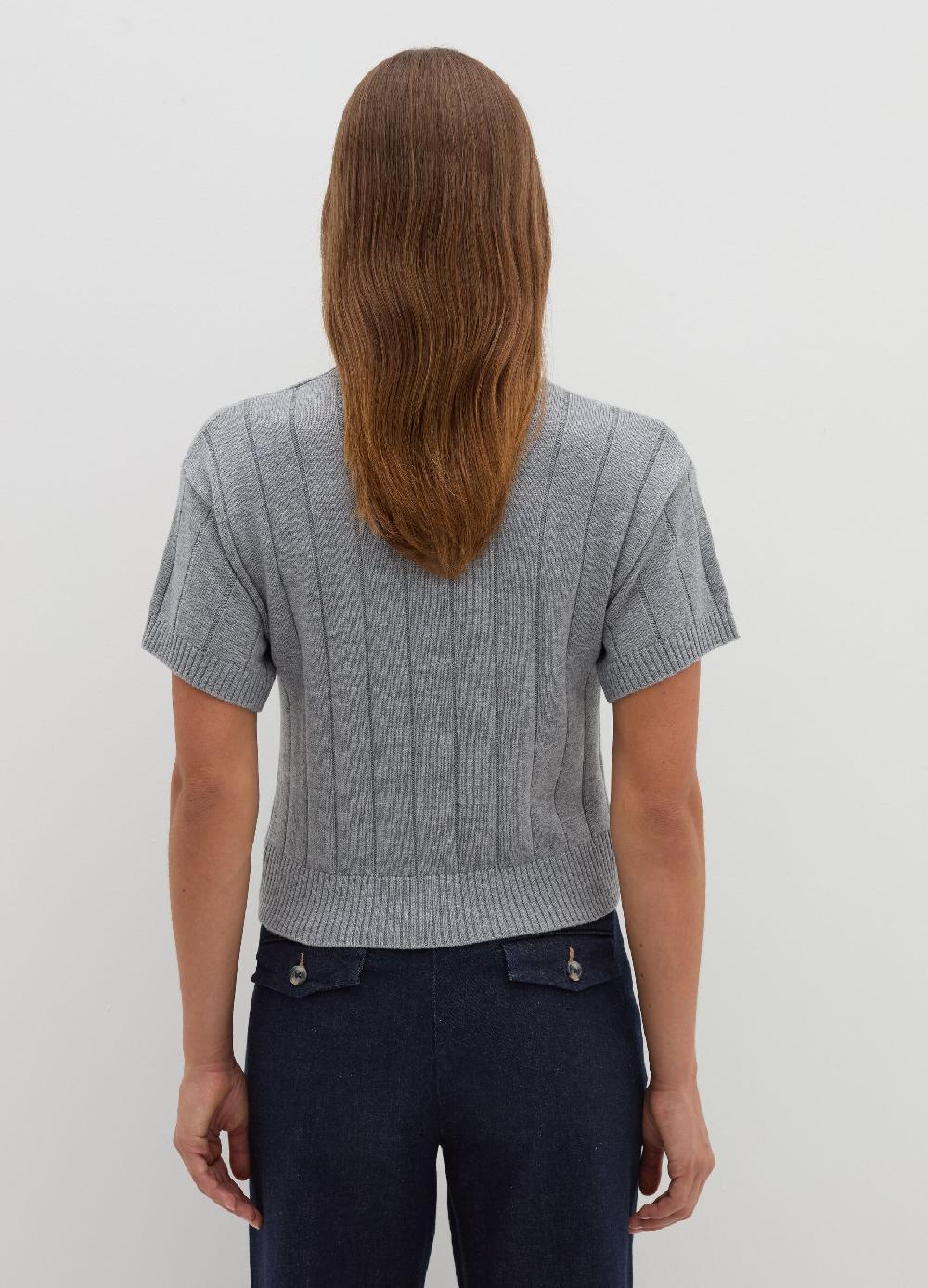 Stefanel Maglia a maniche corte in lana cotone e cashmere Prezzo Ridotto