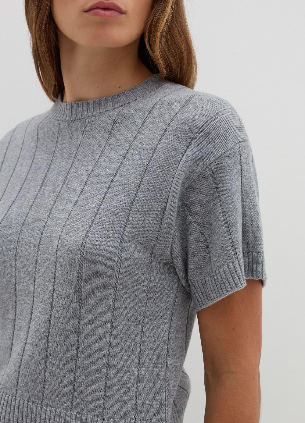 Stefanel Maglia a maniche corte in lana cotone e cashmere Prezzo Ridotto