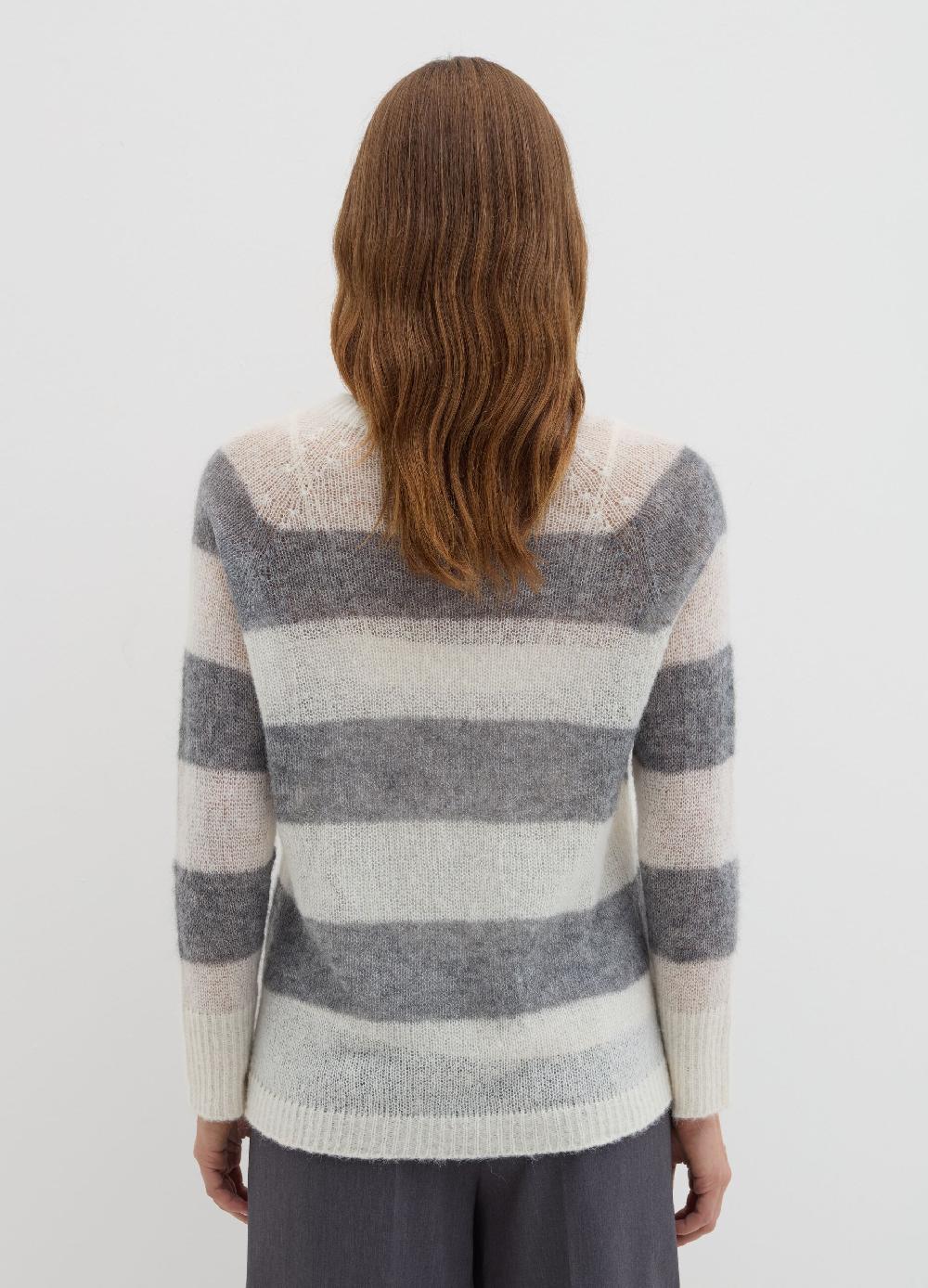 Stefanel Maglia in alpaca leggero a righe Sottocosto