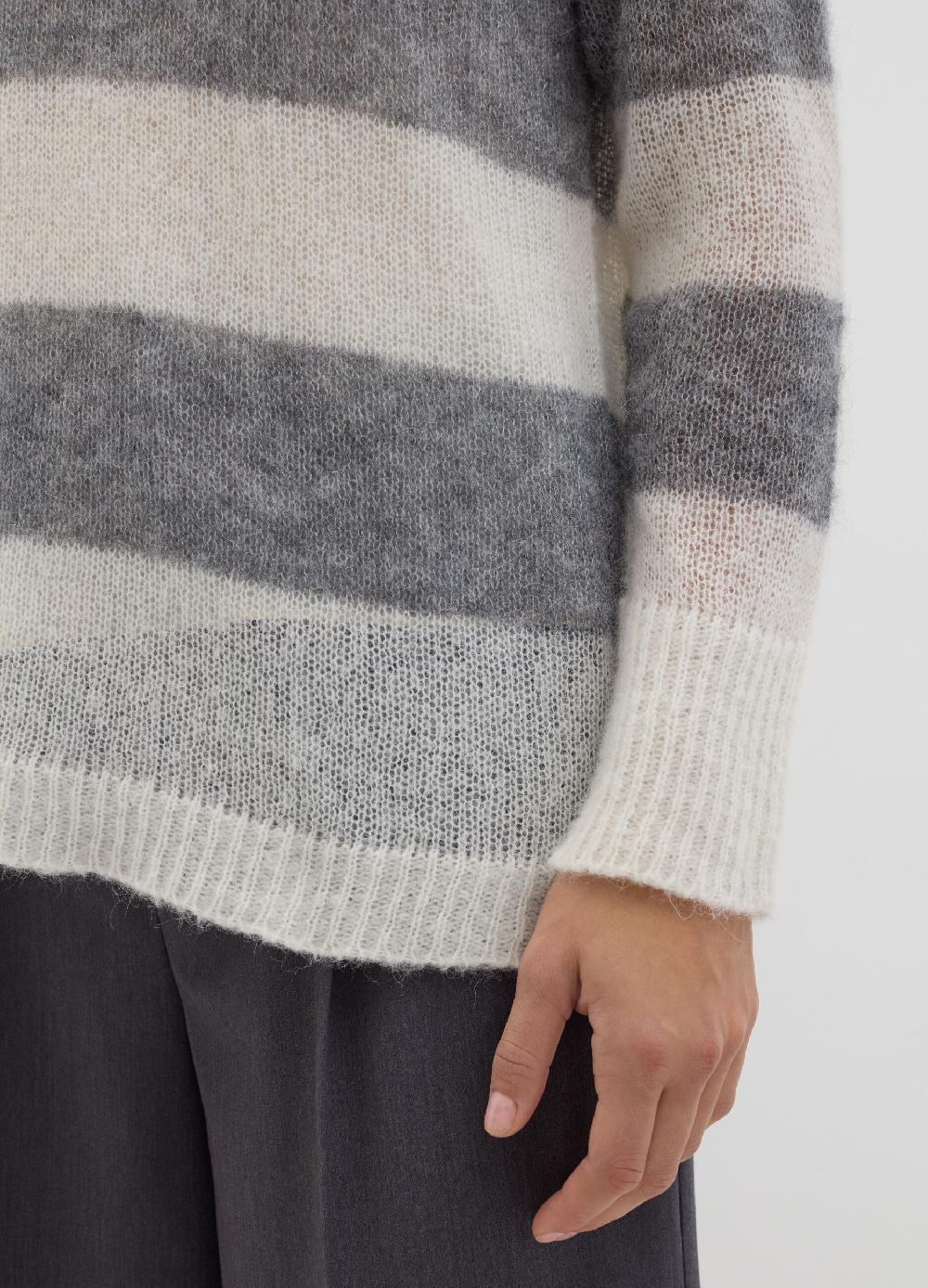 Stefanel Maglia in alpaca leggero a righe Sottocosto