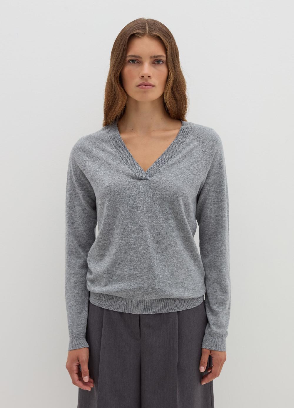 Stefanel Pullover in lana cotone e cashmere scollo a V Presa